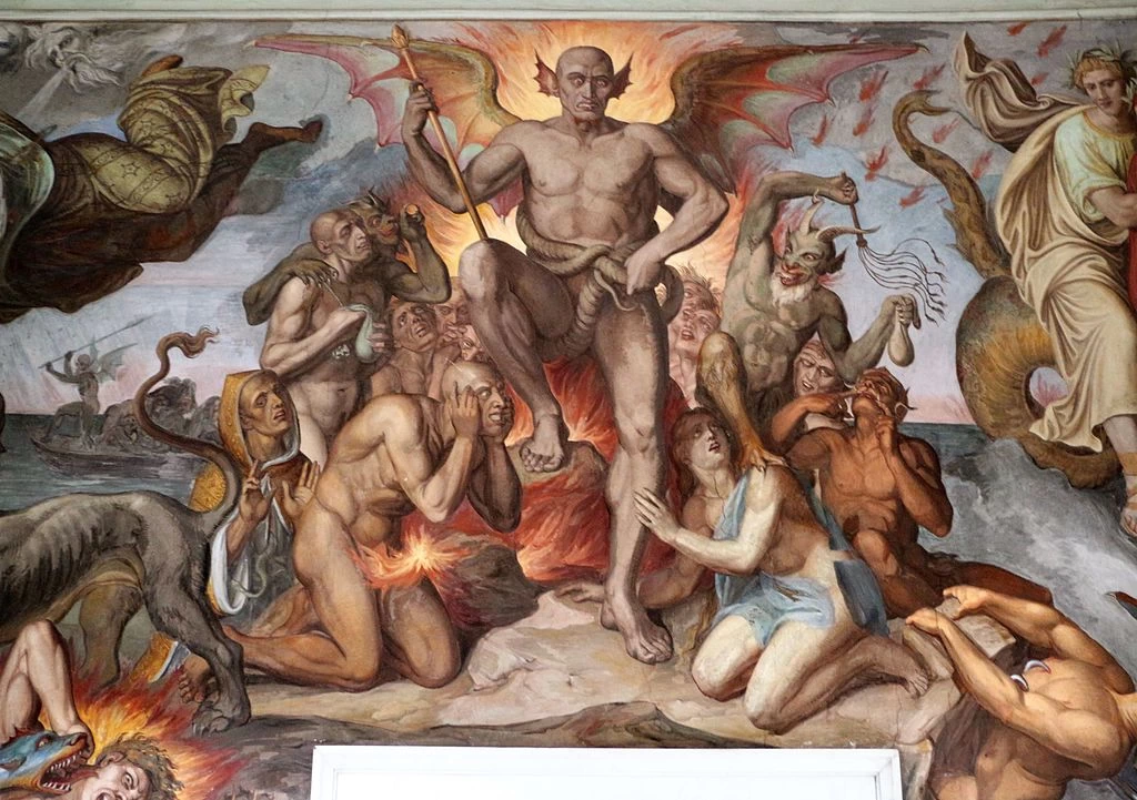 Stanza di Dante. Casino di villa Massimo, Roma - Inferno. Satana